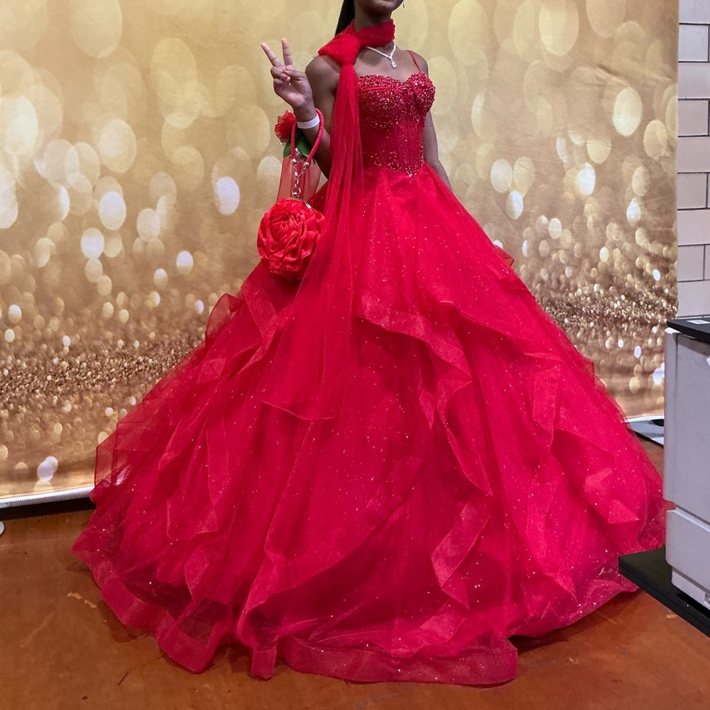 Red and Black Prom Dress - Picture 3 of 3